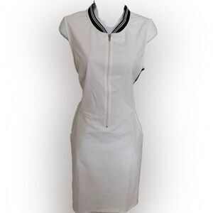 Nivo Athletic Dress - L white /black stripe detail , nylon spandex